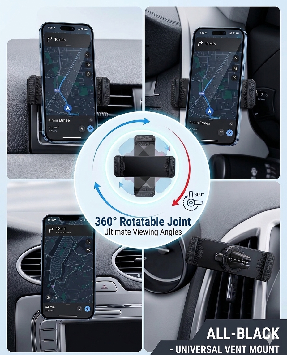 Universal air vent car phone mount
